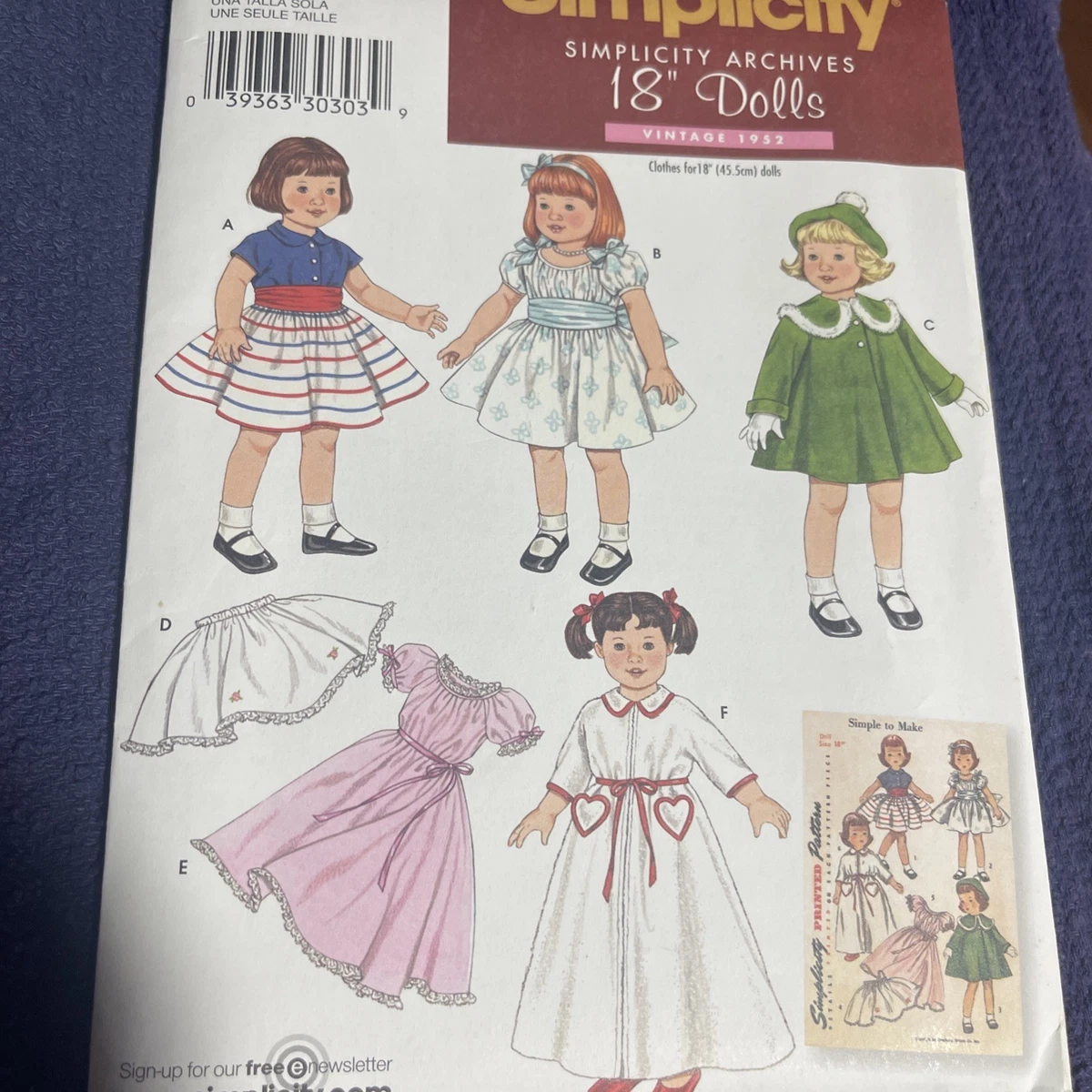 Patrón De Costura Simplicity 4702 Para Ropa De Muñeca De 11.5 Pulgadas (29 Cm) - Incluye 8 Diseños Diferentes