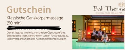 Bali Therme Bad Oeynhausen Ganzkörper Massage Gutschein