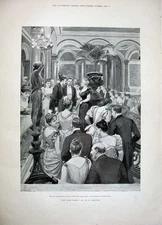 Old Antique Print 1894 Lady Blombart Dance Country Lane Horse Trees Art 19th