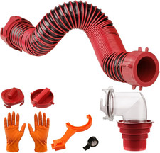 RV Sewer Hose Kit Heavy Duty Camper Waste Hose 3FT with Swivel Fittings  Elbow