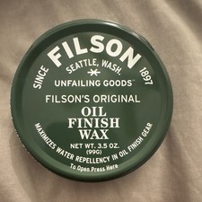 Filson Oil Finish Wax Leather Conditioner Maximizes Water Repellency 3.5oz