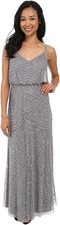 NWT Adrianna Papell 10P Silver/Grey Long Blouson Dress