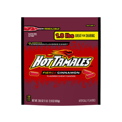 Hot Tamales Fierce Cinnamon Chewy Candy, 28.8 ounce Stand Up Bag, 1 count @