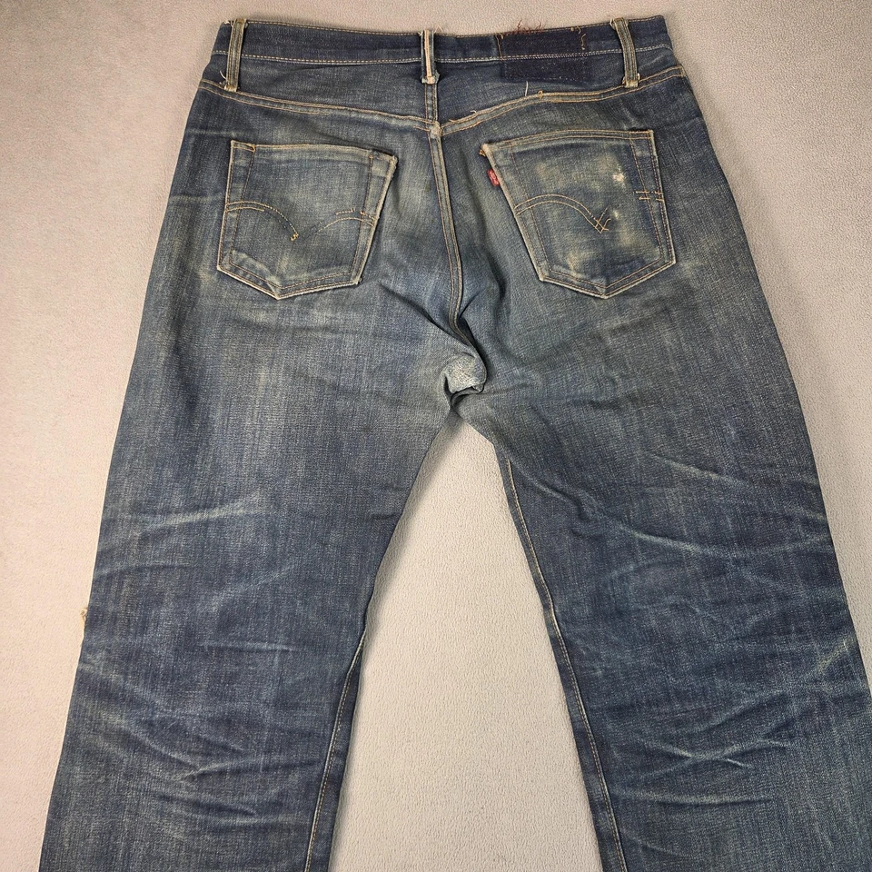 VTG Levis 501 Jeans Mens 34x32 Selvedge LVC 80s Whiskers Honeycomb Wallet - Image 4 of 4