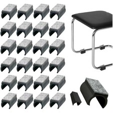 Filz-Stuhlgleiter 24 St&uuml;ck 10mm f&uuml;r Freischwinger Schwingst&uuml;hle Schwarz