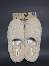 DEARFOAM'S Women's Memory Foam Latte Slippers Size Large 9-10 Soft Sherpa New