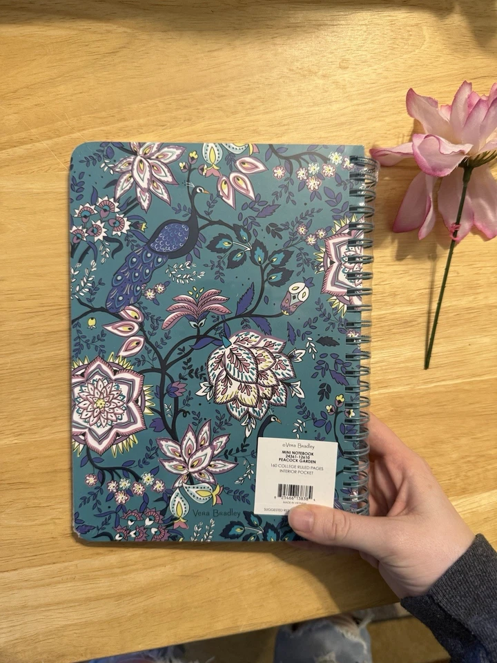 Mini cuaderno Vera Bradley Peacock Garden nuevo con etiquetas Foto 4 de 4