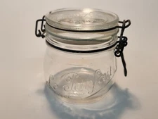Vintage .5 Liter France Le Parfait Super Glass Canning Jar Wire Lid & Seal 4"