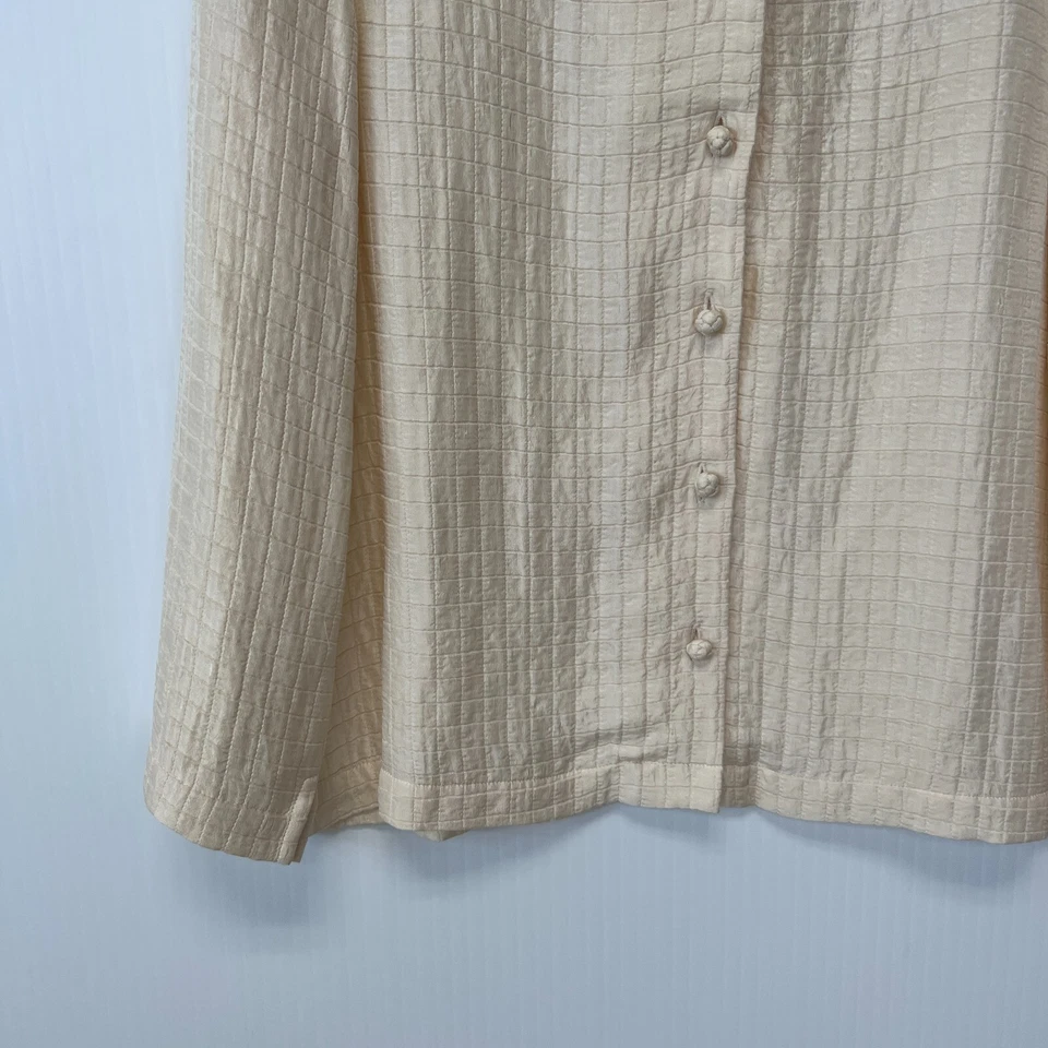 Chaqueta Eileen Fisher Mujer Pequeña Seda Lino Cuadros Ligera Trabajo Fiesta Core Go Foto 4 de 4