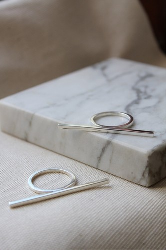 Bar ring, 925 Solid silver line Ring horizontal bar ring Long Simple Women Ring - Picture 7 of 11