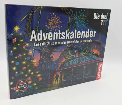 KOSMOS 634162 Adventskalender Die drei ???  24 Rätsel der Geisterbahn 2019 NEU