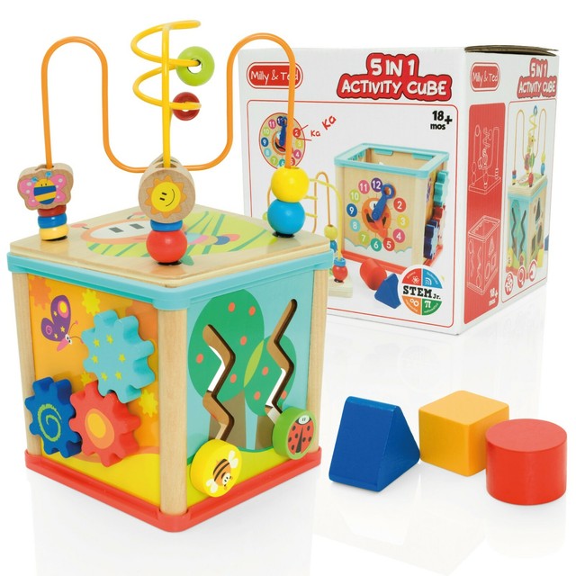 best wooden activity cube for 1 year old