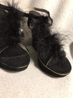 CHARLOTTE RUSSE BLACK GOLD TRIM BOA ACCENT SANDALS SHOES SIZE 8 M EUC — photo 1