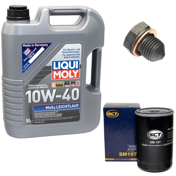 MotoröL ÖLfilter SM107 10W40 5Liter + ÖLablassschraube FüR Audi 80 VW Golf II-image