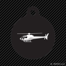 Airbus Eurocopter AS350 Helicopter Keychain Round with Tab engraved many colors
