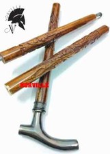 Vintage Style Antique Victorian Designer Brass Handle Wooden Walking Stick Cane