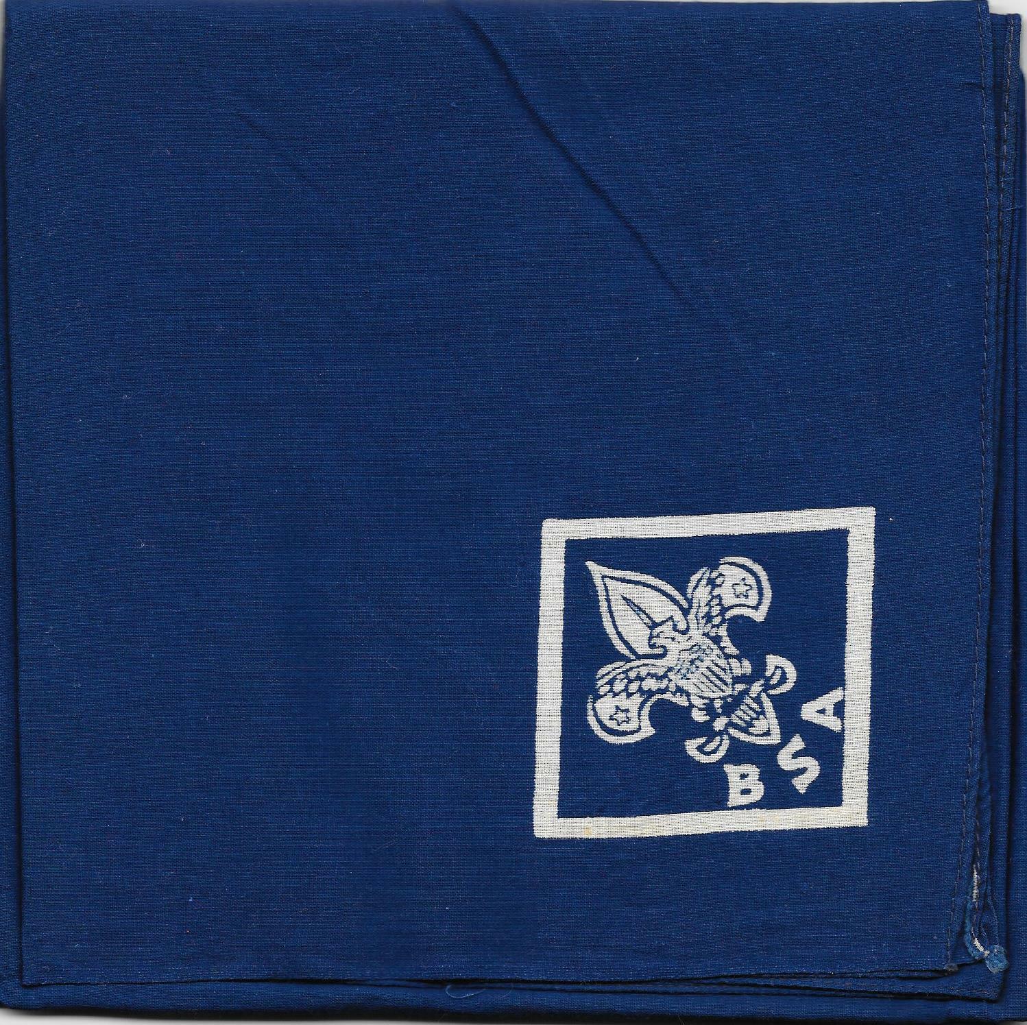 19331947 WHT Silkscreened BLU Square Neckerchief Boy Scouts of America