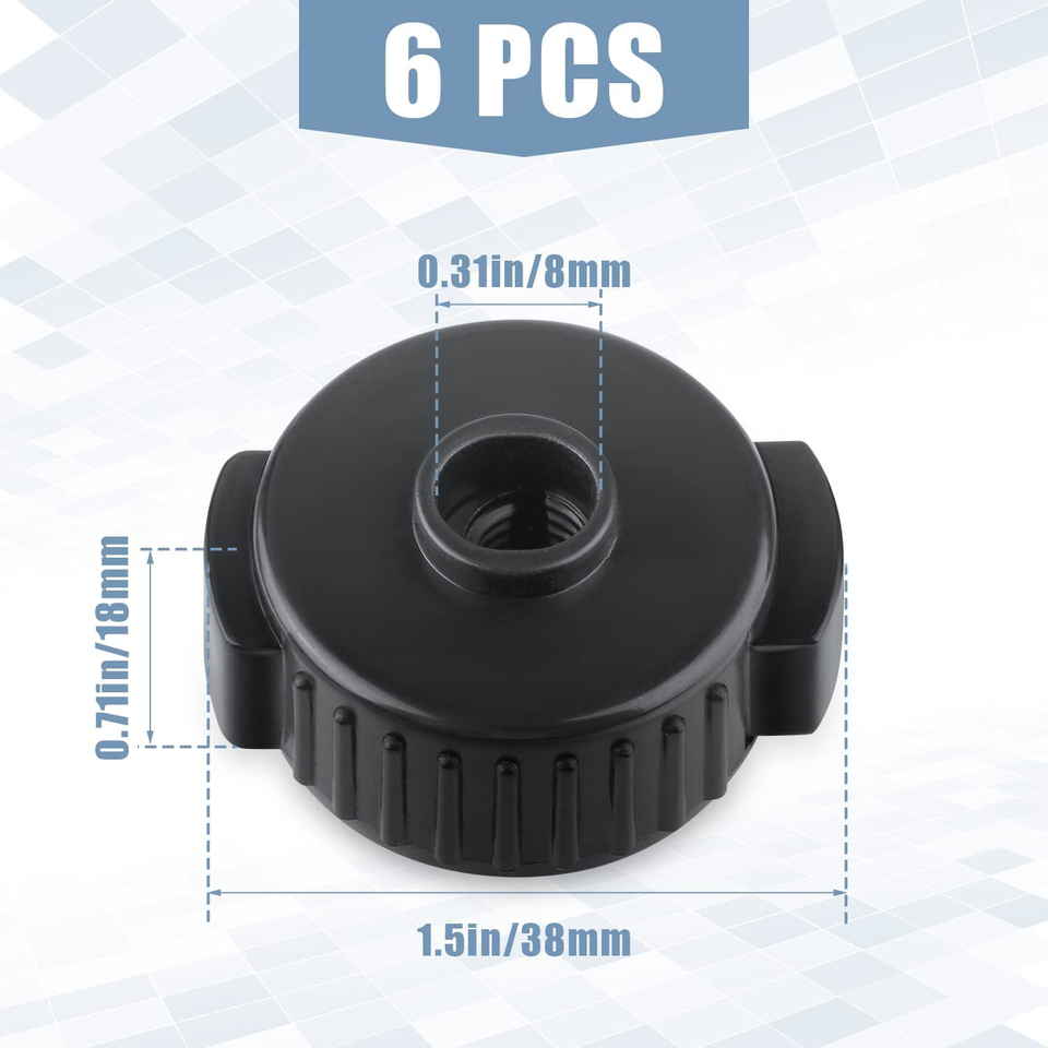 6Pcs Quick Release Cymbal Nuts, 8Mm Cymbal Mate Nut Black Plastic