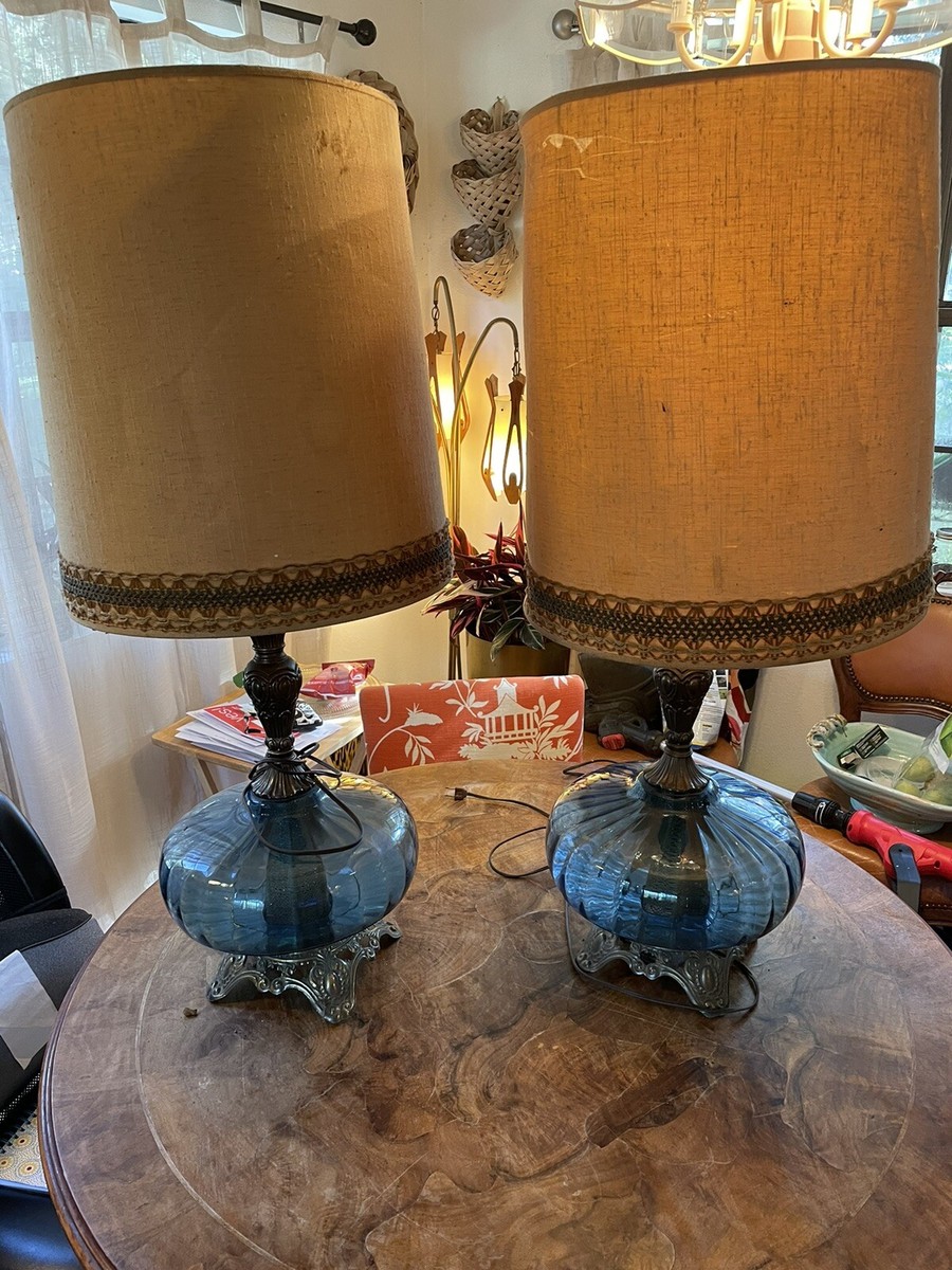 Lamp Set Mid Century Table Lamps For Sale Mcm Vintage Glass Table