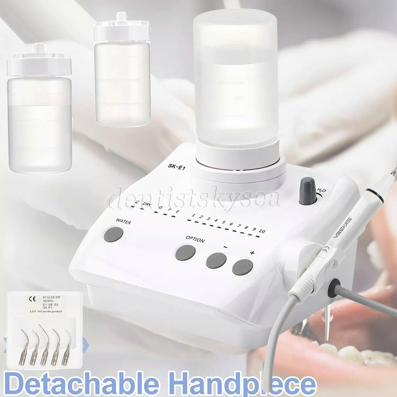 Dental Ultrasonic Piezo Scaler Unit 2 Bottles Fits EMS Woodp