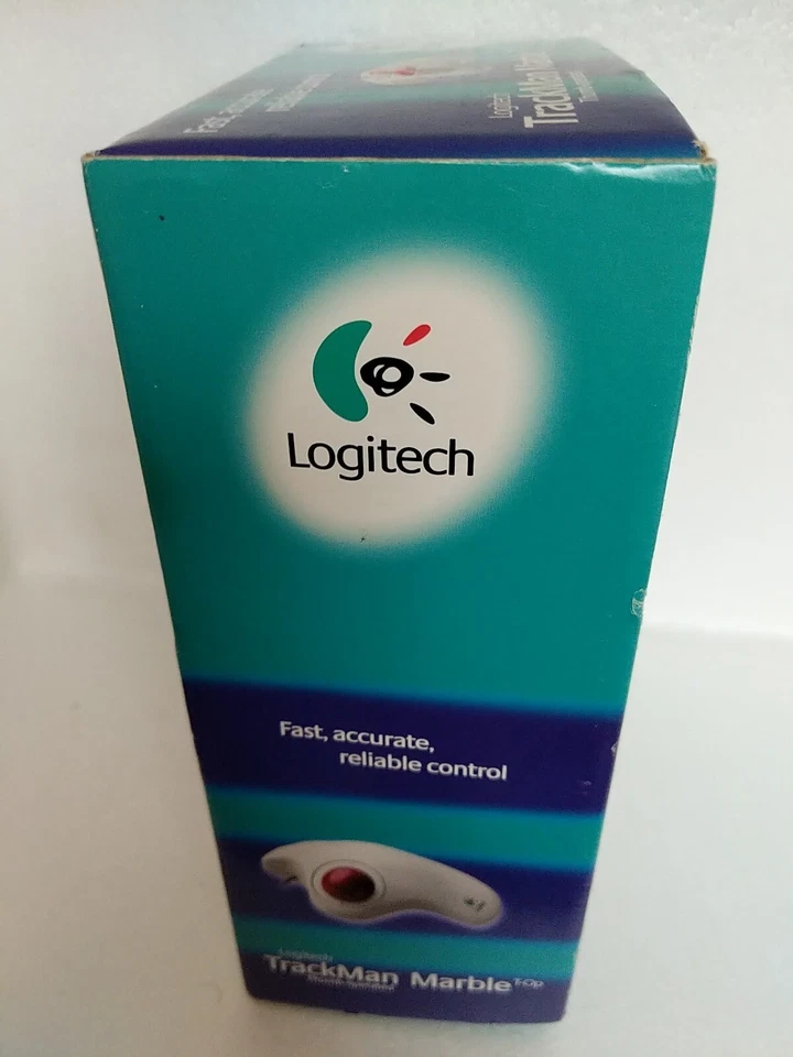 Vtg Logitech Trackman Marble Mouse Windows 95 Thumb Operated 3 Buttons  - Image 3 of 4