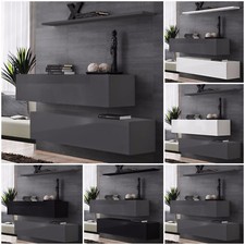 Sideboard Kommode Schrank Anrichte SWITCH II Graphit mit Hochglanz Push - Click