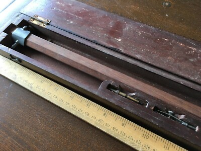 Antiker / Vintage Holz Kompass Balken / Trammel in Original Box - L.A.M. B1370