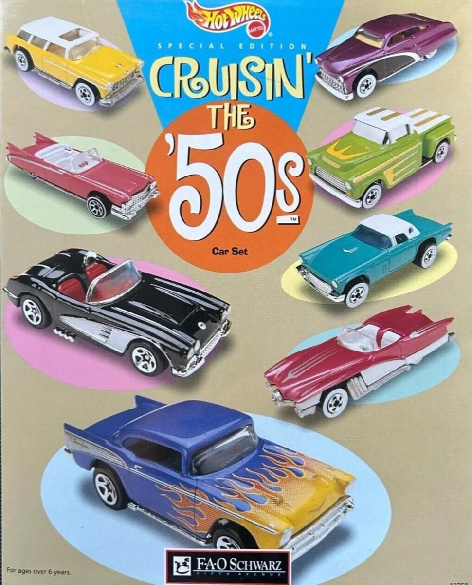 Hot Wheels Cruisin' the 50's Set of 8 Special Edition Cars 1998 by FAO  Schwarz