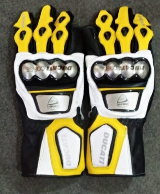 Ducati Motorcycle Leather Racing Gloves Motorbike Riding Gloves All Sizes
