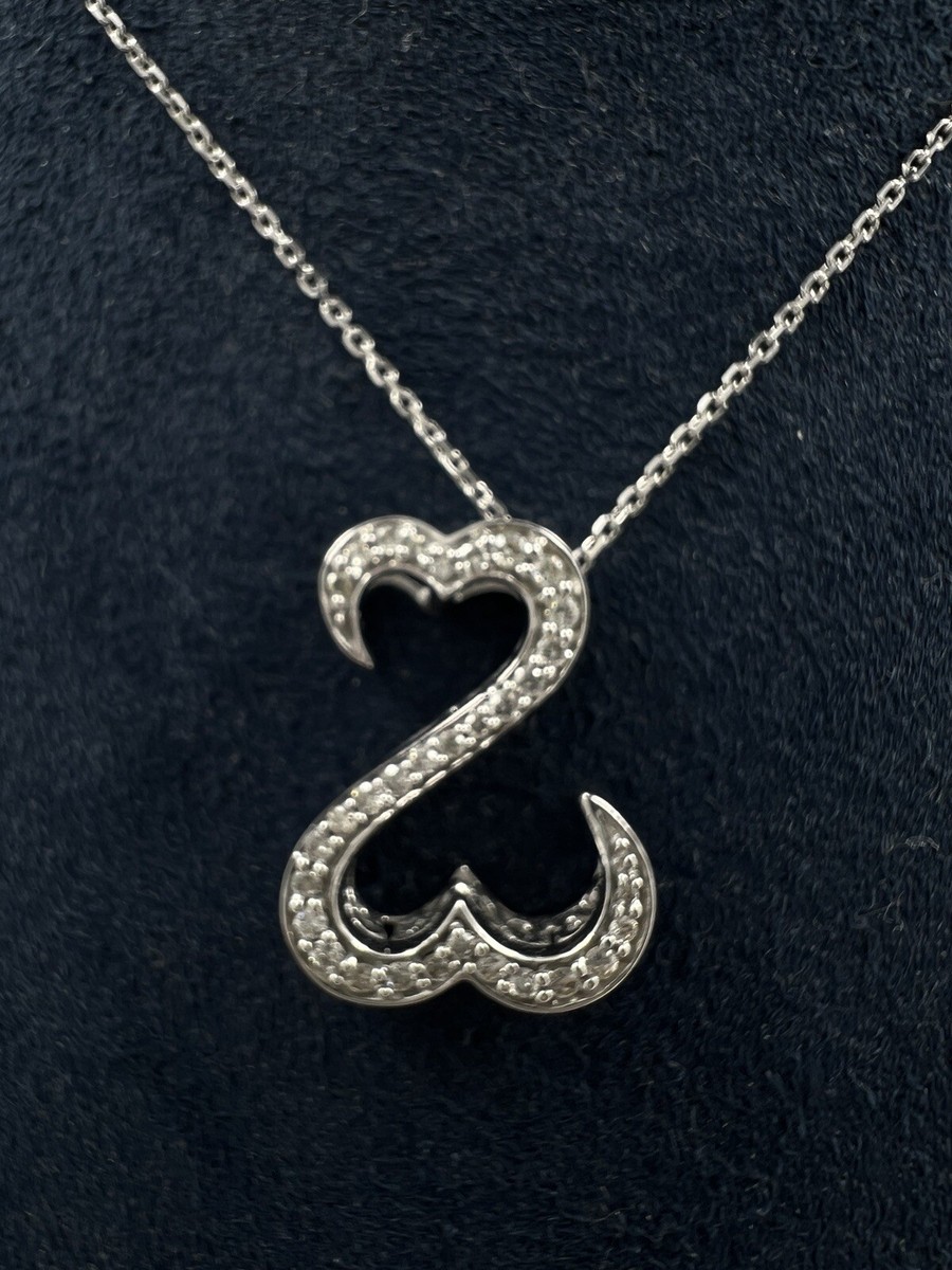 Jane Seymour Open Hearts 1/4ct Diamond 14K White Gold Necklace | eBay