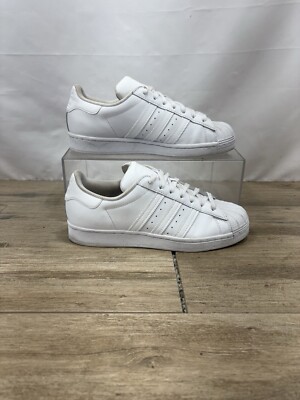 Adidas Superstar Foundation Shoes Woman's 8.5 White Lace Up Sneakers  Leather | eBay
