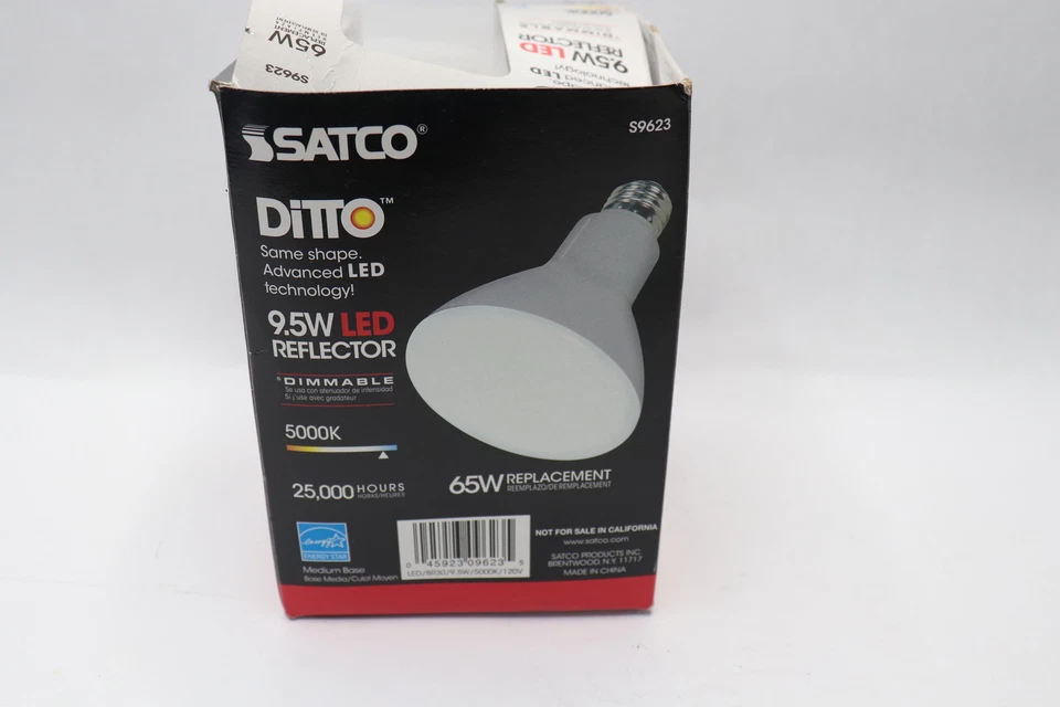 Satco Dimmable LED Bulb 9.5W 5000K BR30 S9623 - Image 2 of 3