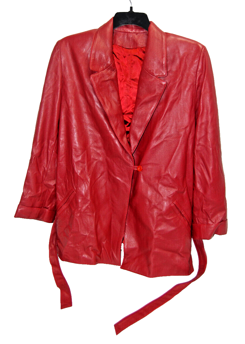 Casa Lopez Buenos Aires Ladies Red Leather Mid-Length Jacket