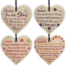 Auntie Poem Gifts Wood Heart Plaques Auntie Birthday Christmas Gift Niece Nephew