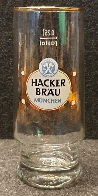 Bierglas Hacker Bräu München 0,25 Liter Vintage alt sehr schön