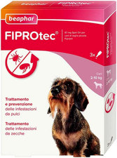 FIPROtec 2-10 kg Antiparassitario per Cani 3 Pipette → Pulci Zecche = Frontline
