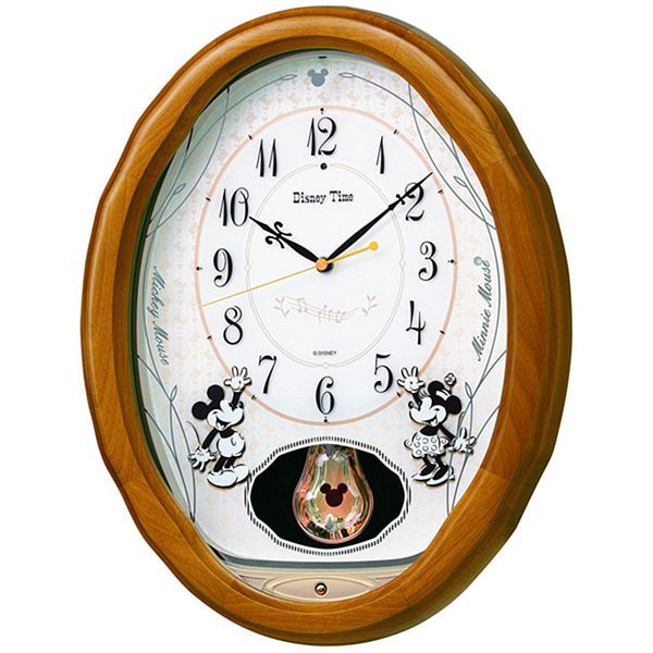 SEIKO Disney Wall Clock Wood frame Mickey & Minnie FW575B from