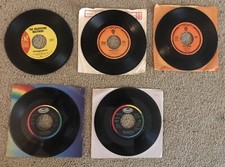 Lot of (5) 45 Rpm Vinyl Records - Righteous Brothers/Petula Clark/Mel McDaniel