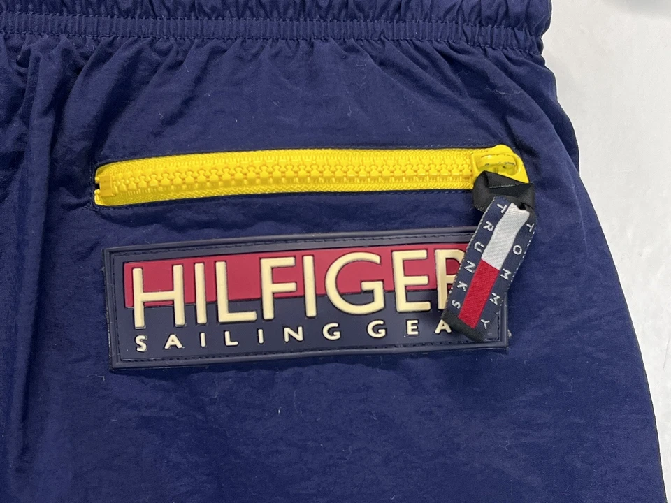 Vintage 90s TOMMY HILFIGER Sailing Gear TH 044 BIG FLAG Swimming Trunks Shorts - Image 4 of 4