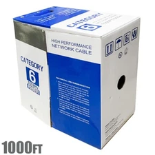 1000FT CAT6 Network LAN Ethernet UTP Bulk Cable Solid Copper Wire 23AWG Gray