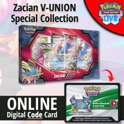 Pokmon TCG PTCGO Live Codes Zacian V-UNION Special Collection Box ONLINE Code | eBay Pokmon TCG PTCGO Live Codes Zacian V-UNION Special Collection Box ONLINE Code | eBay