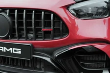 FRONT GRILLE INSERTS LETTERS BADGE FOR AMG GRILL 3D RAISED EMBLEMS BLACK RED