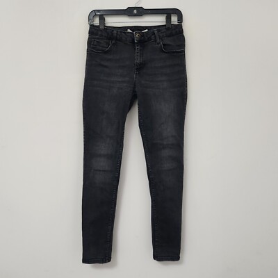 LCW JEANS Women's Black Solid Mid Rise Skinny Denim Jeans Size 30x30