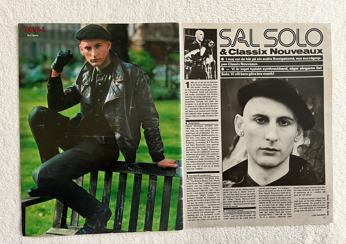 Sal Solo 1982 Classix Nouveaux Clipping Poster Swedish Music