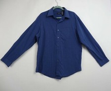 Van Heusen Dress Shirt Mens L 16 1/2 32-33 Blue Pin Stripe Long Sleeve Pocket