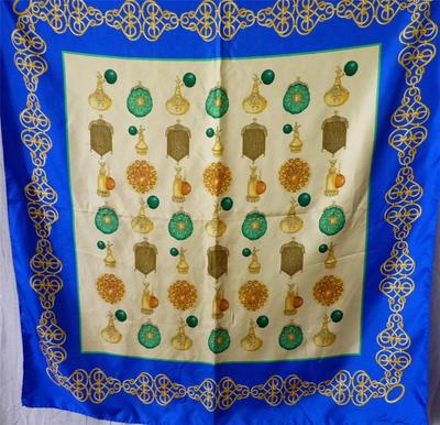 MARCO VALENZA ITALY PERFUME BOTTLES VINTAGE PURSES SILK  SCARF 33'' SQUARE