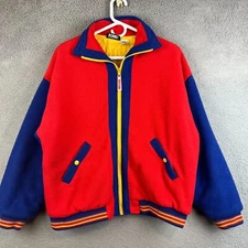 Vintage 90s Gitano Fleece Bomber Coat Colorblock size M