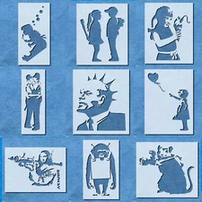 Banksy Stencils | Mylar Airbrush Painting, Wall Art Crafts, Hobby and Decor