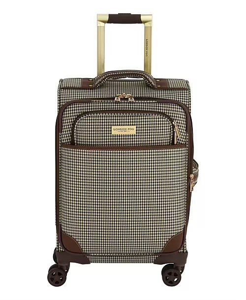 London Fog Cambridge 21&rdquo; Expandable Spinner Carry On OLIVE HOUNDSTOOH