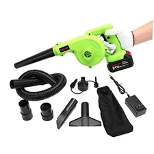 Cordless Leaf Blower, 2-in-1 Portable 21V Lithium Battery 110V Multifunctional 